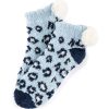 Shiraleah Shiraleah Alma Leopard Print Plush Home Socks, Blue | Women Cozy Socks