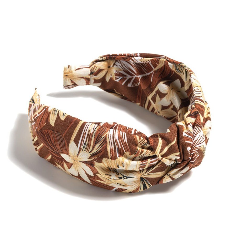 Shiraleah Shiraleah Knotted Floral Print Headband, Brown | Women Headbands