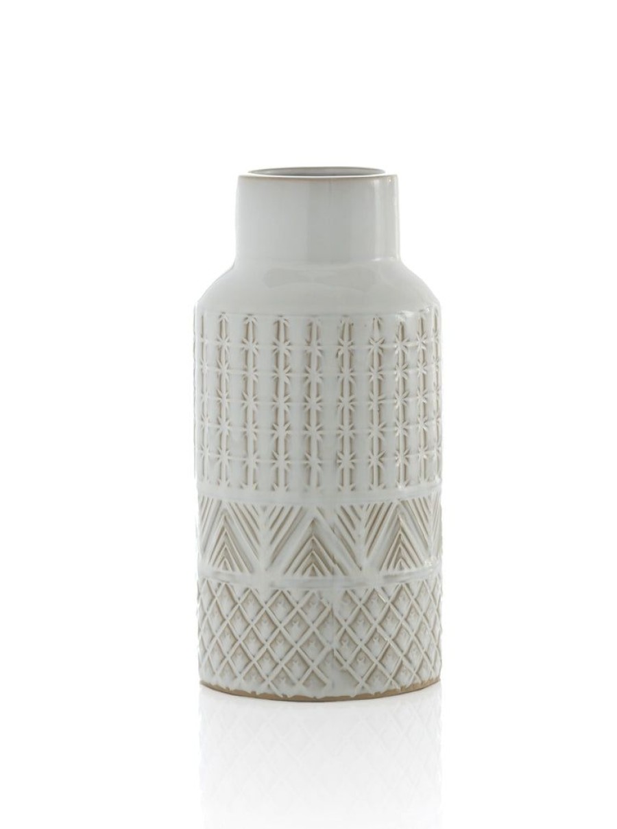 Shiraleah Shiraleah Medium Austin Vase, Ivory | Home