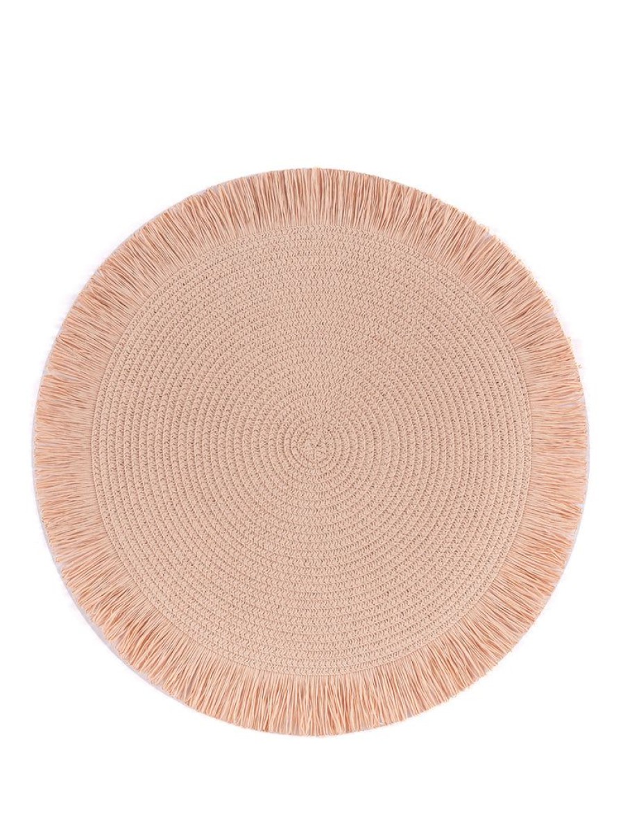 Shiraleah Shiraleah Set Of 4 Fringed Placemats, Blush | Home