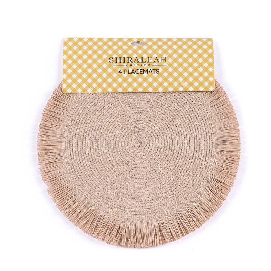 Shiraleah Shiraleah Set Of 4 Fringed Placemats, Blush | Home