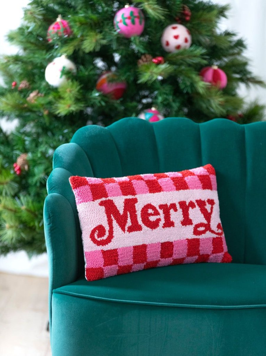 Shiraleah Shiraleah Merry Pillow, Pink | Home