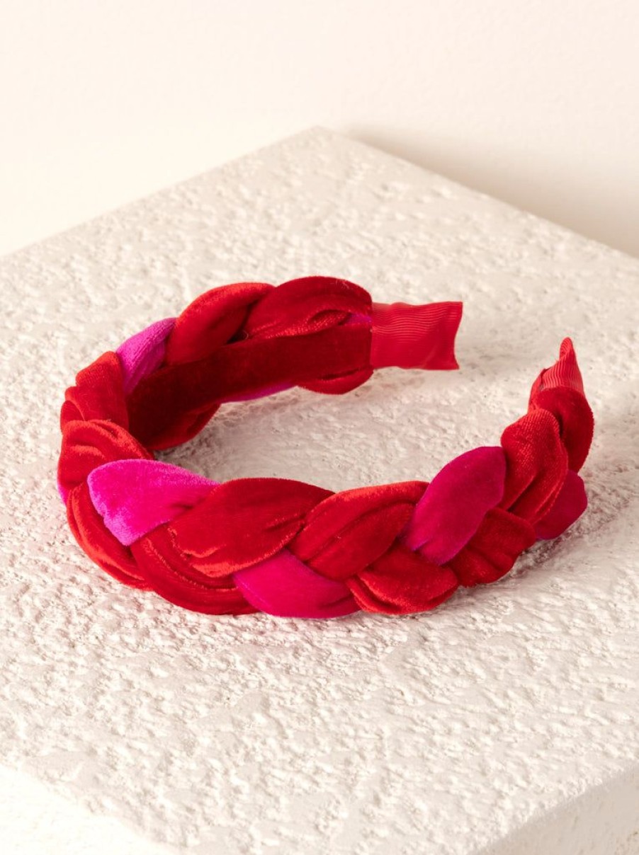 Shiraleah Shiraleah Braided Velvet Headband, Magenta | Women Headbands