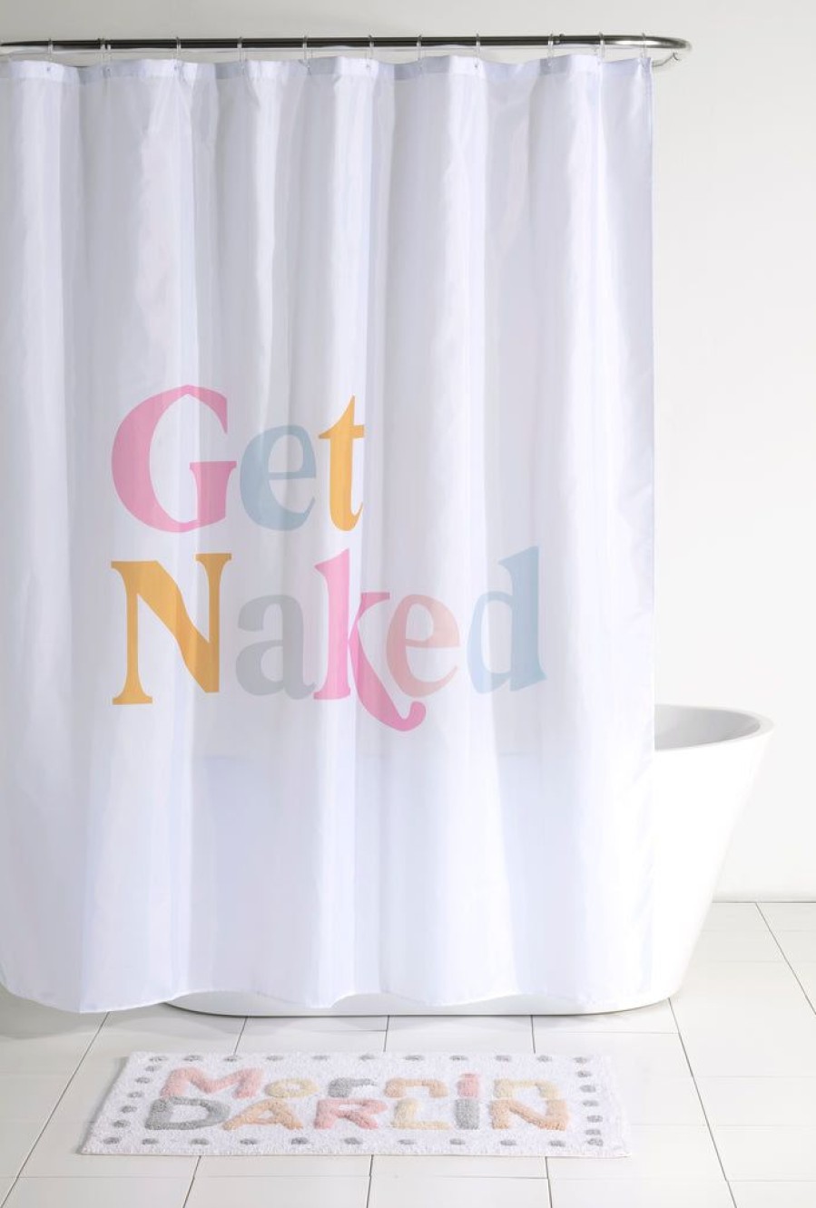 Shiraleah Shiraleah Get Naked Shower Curtain, White | Home