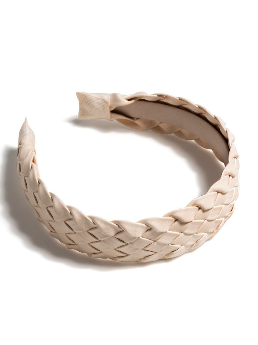 Shiraleah Shiraleah Woven Faux Leather Headband, Ivory | Women Headbands