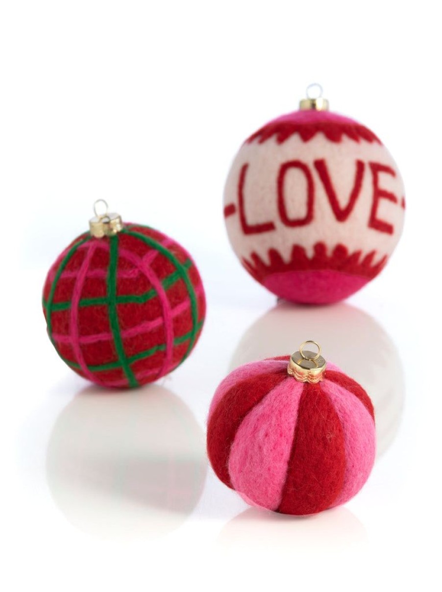 Shiraleah Shiraleah Love Assorted Set Of 3 Ornaments, Multi | Home