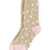 Shiraleah Shiraleah Stella Star Print Plush Socks, Taupe | Women Cozy Socks