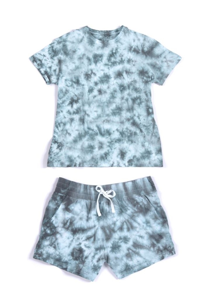 Shiraleah Jamie Tie Dye T-Shirt And Shorts Set, Grey | Women T-Shirts