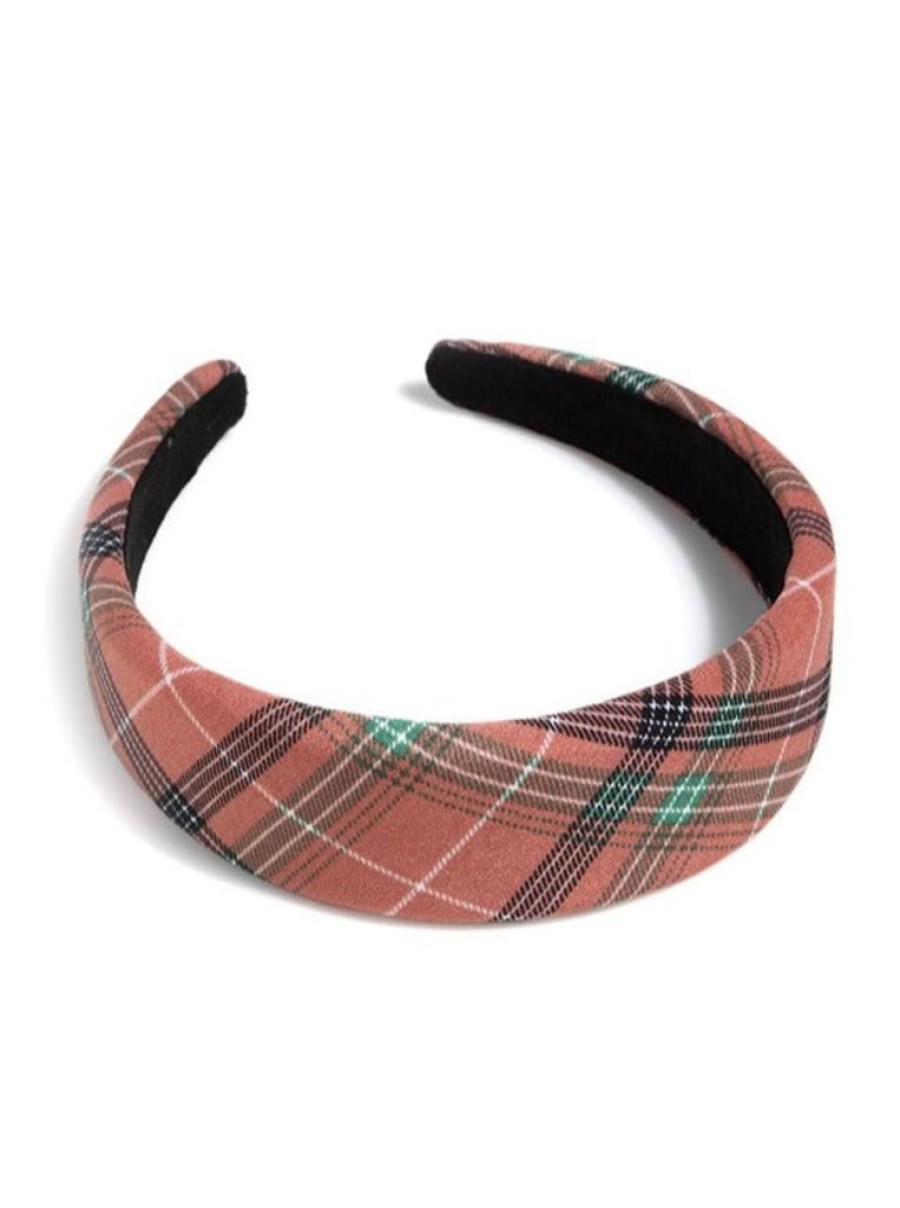 Shiraleah Shiraleah Plaid Headband, Rose | Women Headbands