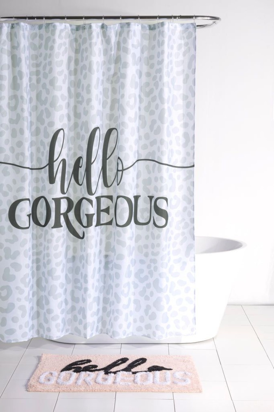 Shiraleah Shiraleah Hello Gorgeous Shower Curtain, Grey | Home