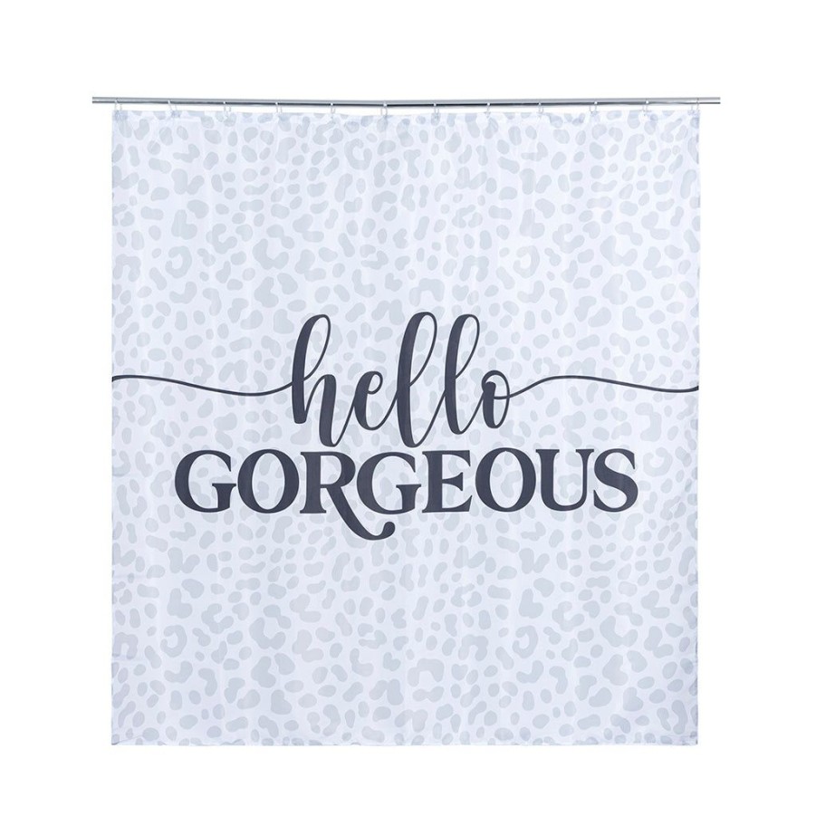 Shiraleah Shiraleah Hello Gorgeous Shower Curtain, Grey | Home