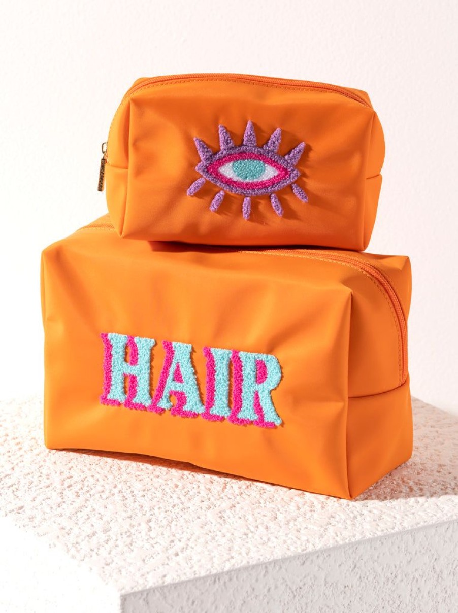 Shiraleah Shiraleah Joy Hair Zip Pouch, Orange | Women Zip Pouches