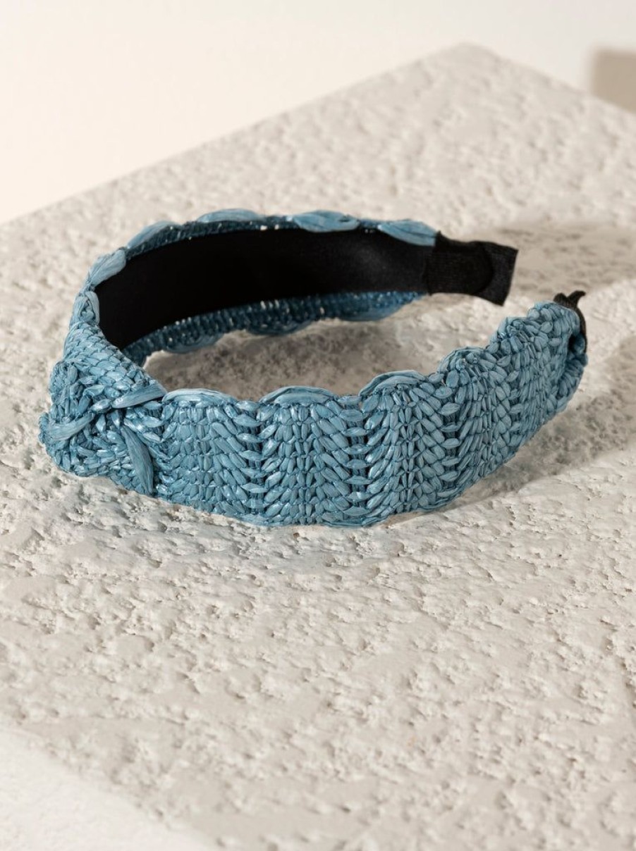 Shiraleah Shiraleah Knotted Straw Headband, Blue | Women Headbands