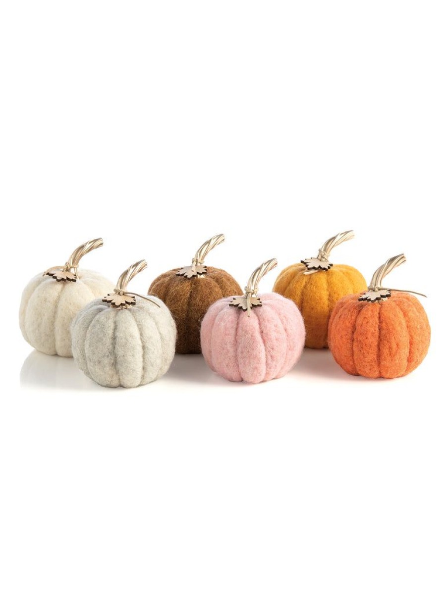 Shiraleah Shiraleah Assorted Set Of 6 Felt Decorative Pumpkins, Multi | Home