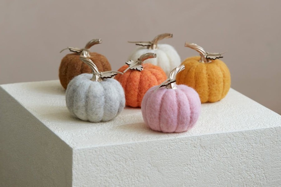 Shiraleah Shiraleah Assorted Set Of 6 Felt Decorative Pumpkins, Multi | Home