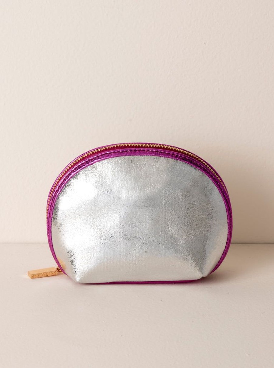 Shiraleah Shiraleah Skyler Cosmetic Pouch, Silver | Women Zip Pouches