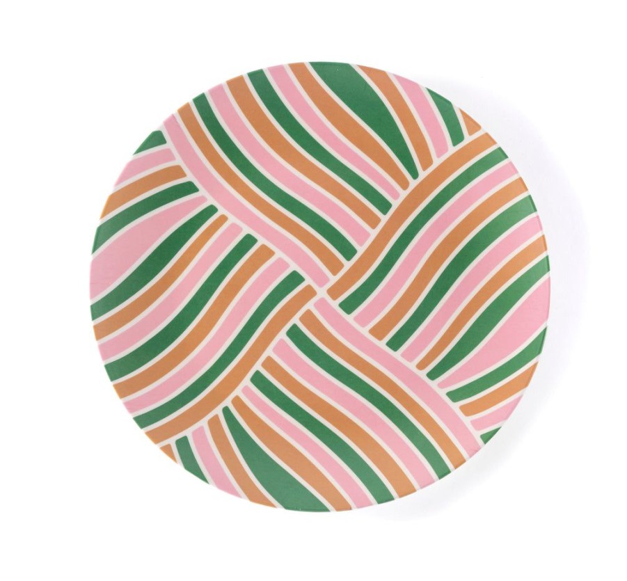 Shiraleah Shiraleah Primavera Set Of 4 Weave Print Dinner Plates, Multi | Home