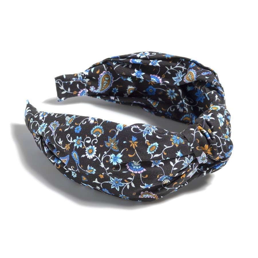 Shiraleah Shiraleah Knotted Floral Print Headband, Black | Women Headbands