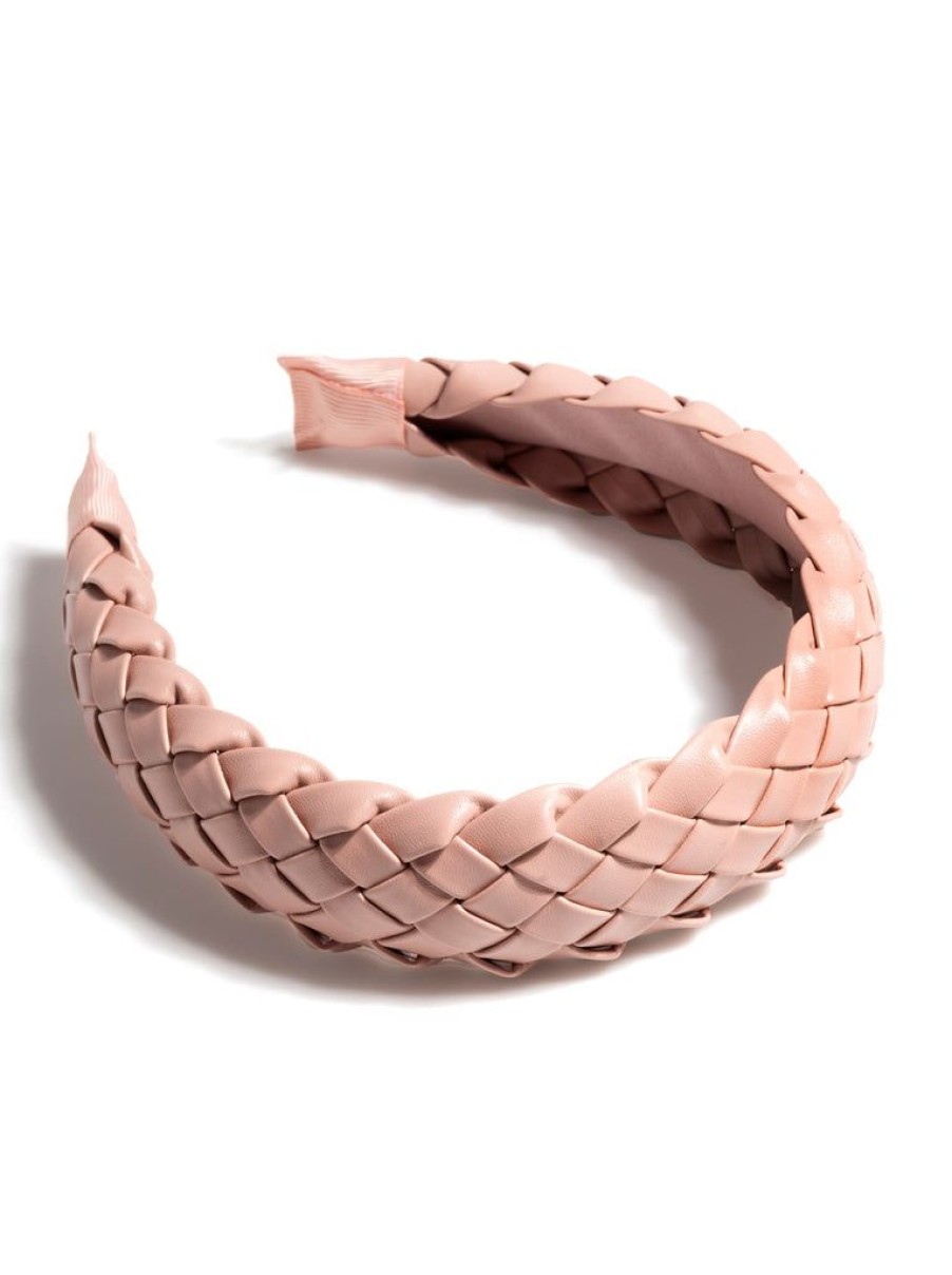 Shiraleah Shiraleah Woven Faux Leather Headband, Blush | Women Headbands