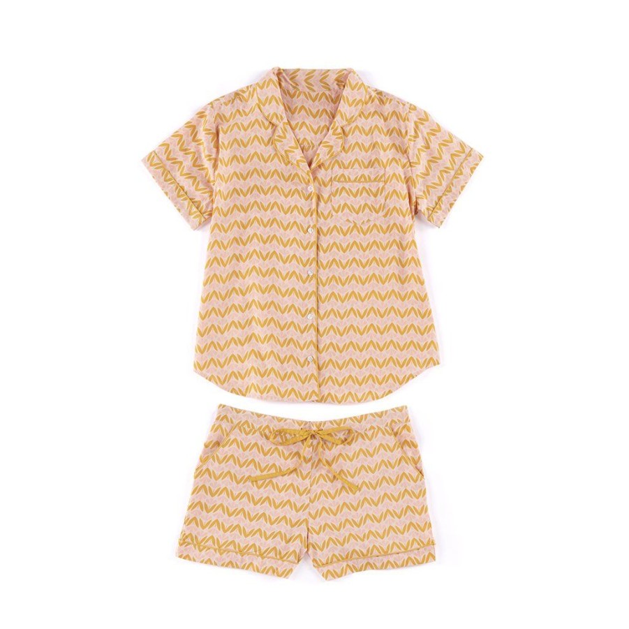 Shiraleah Shiraleah Flora Zig Zag Print Pj Set, Blush | Women Pj Sets