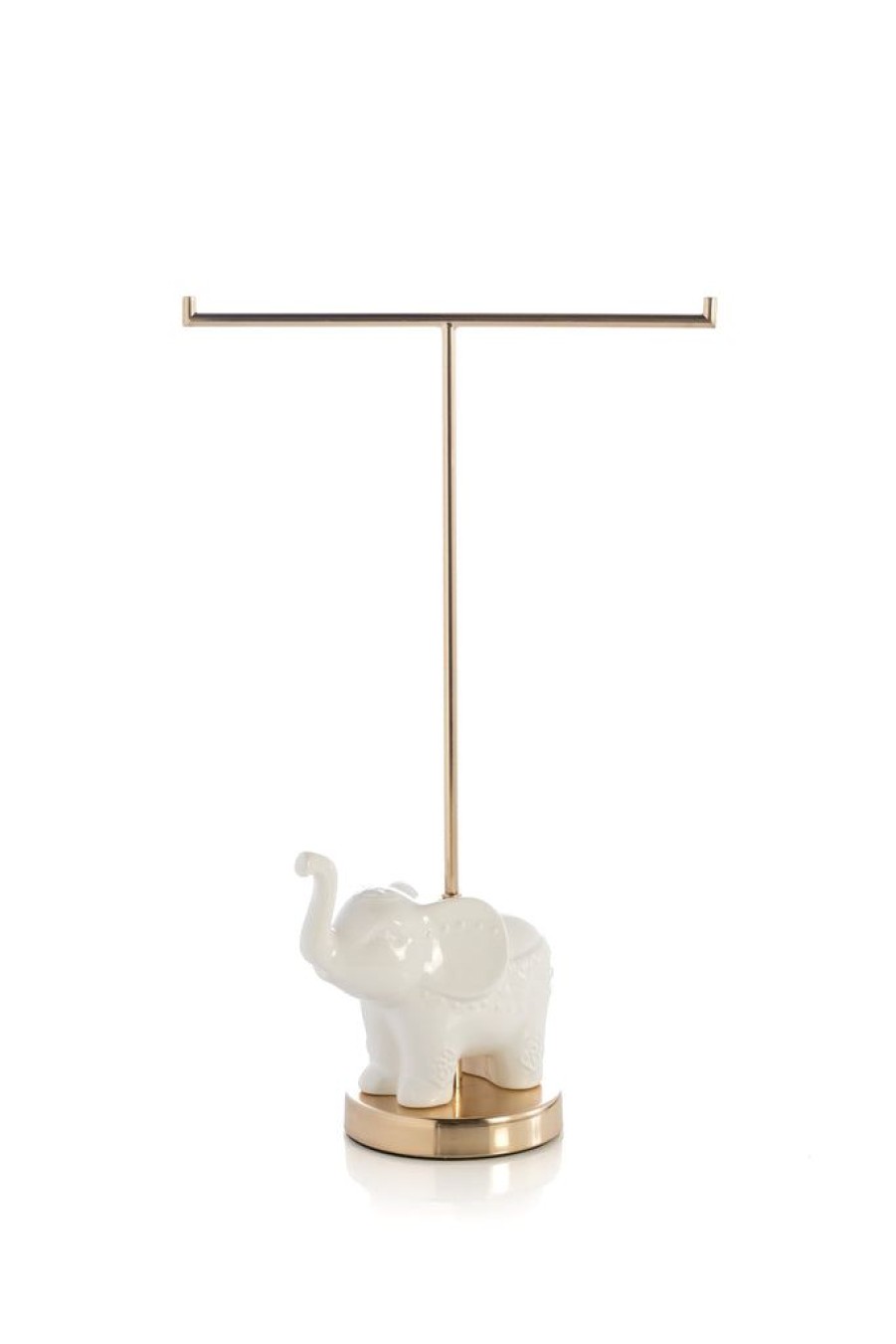 Shiraleah Small Elephant T-Stand,White | Women Jewelry Display