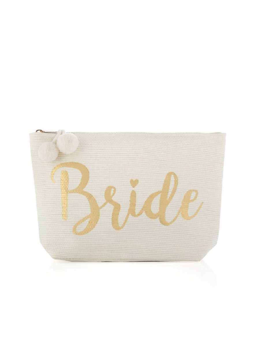 Shiraleah Shiraleah Mia Bride Zip Pouch, Ivory | Women Zip Pouches