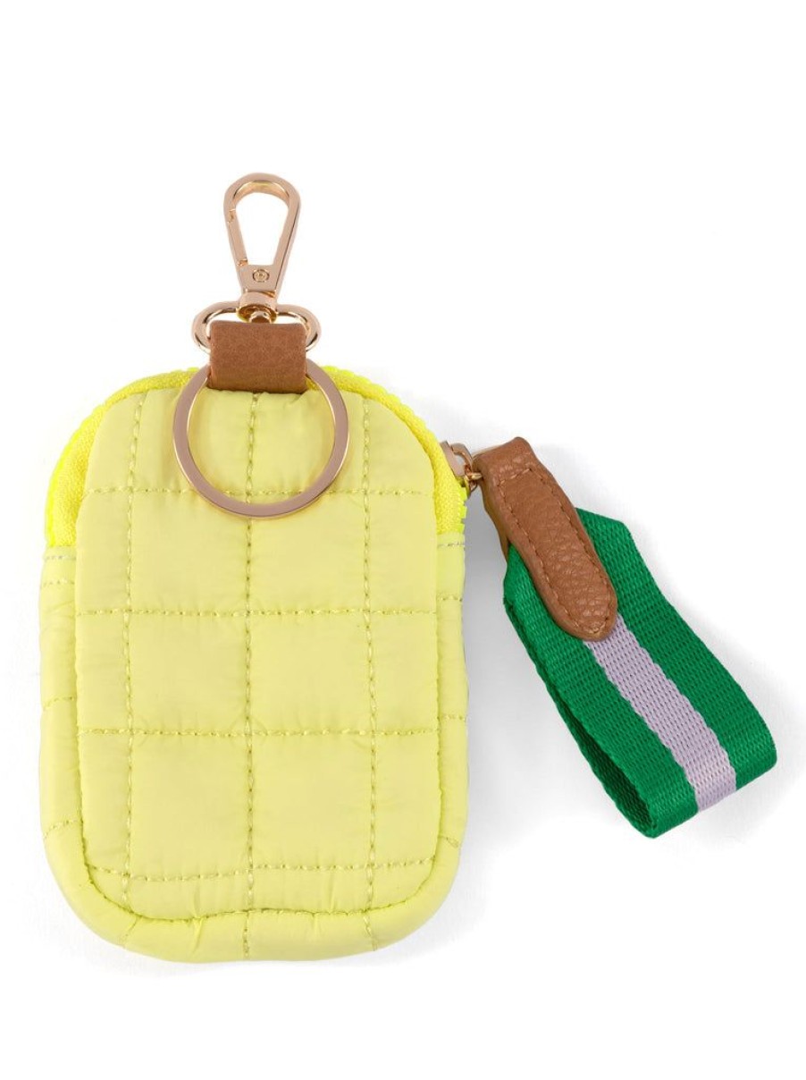 Shiraleah Shiraleah Ezra Quilted Nylon Clip-On Pouch, Citron | Women Zip Pouches