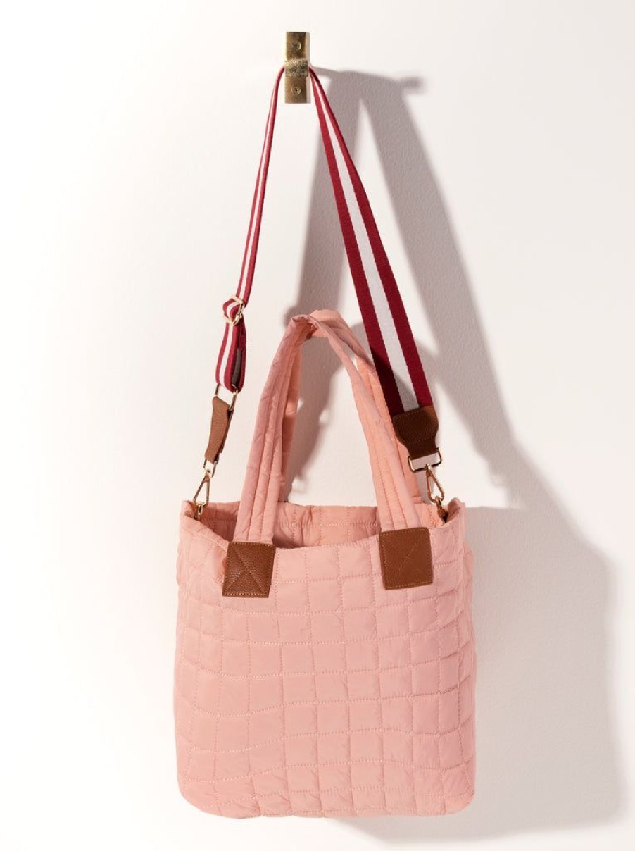 Shiraleah Shiraleah Ezra Quilted Nylon Tote, Blush | Women Totes