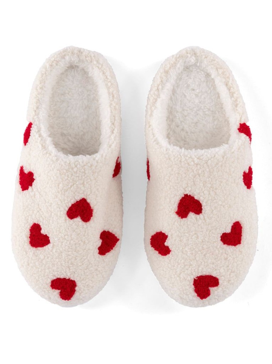 Shiraleah Shiraleah Hearts Slippers, Ivory | Women Slippers