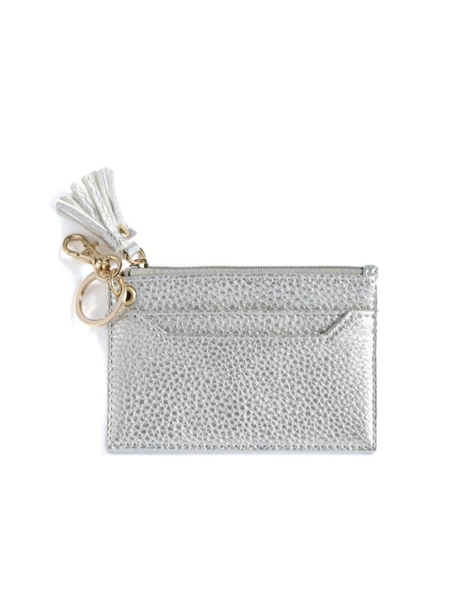 Shiraleah Gigi Card Case With Key Chain, Silver | Women Wallets & Wristlets