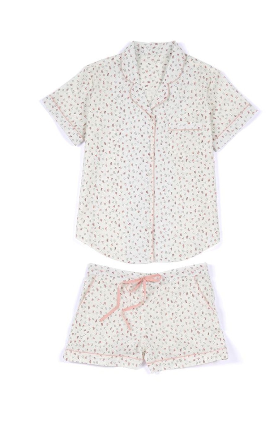 Shiraleah Shiraleah Luv Heart Print Pj Set, Ivory | Women Pj Sets