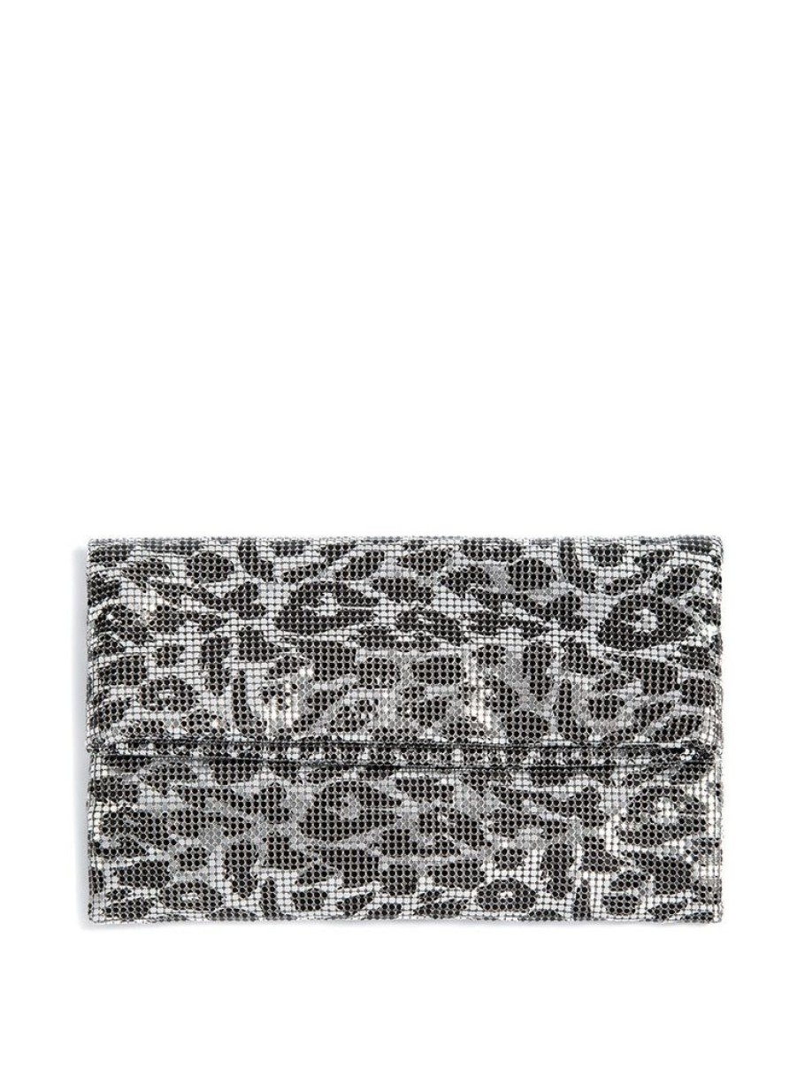 Shiraleah Shiraleah Ty Fold Clutch,Silver | Women Clutches