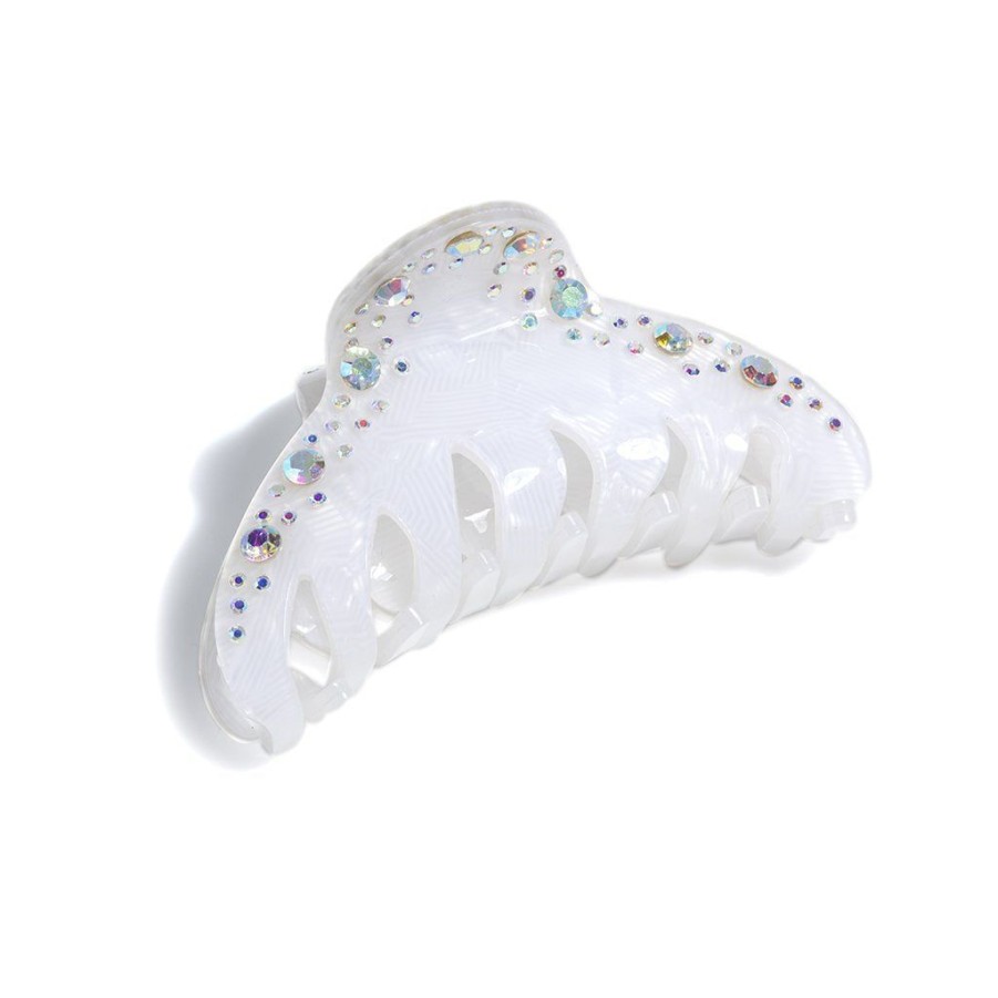 Shiraleah Shiraleah Rhinestone Claw Clip, Ivory | Women Hair Ties, Pins & Clips