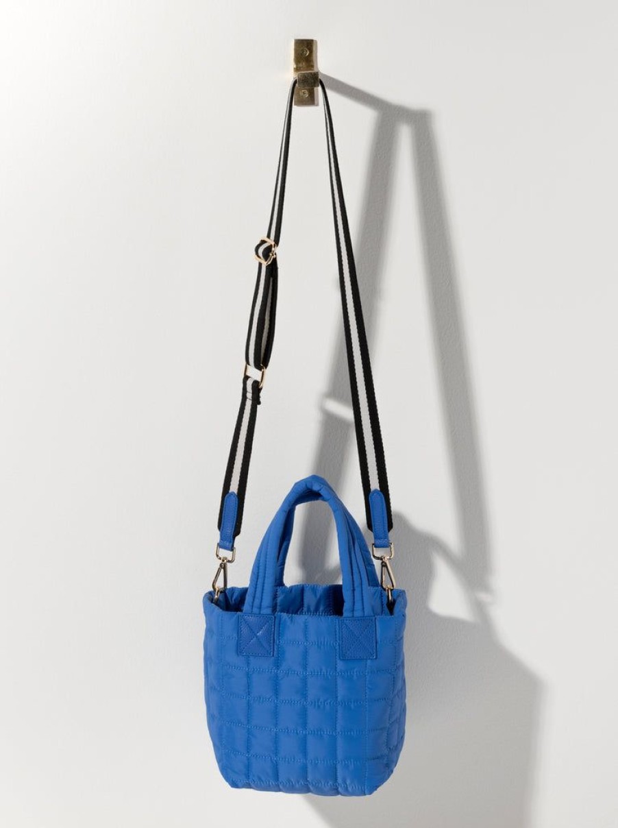 Shiraleah Shiraleah Ezra Quilted Nylon Mini Tote Cross-Body, Ultramarine | Women Totes