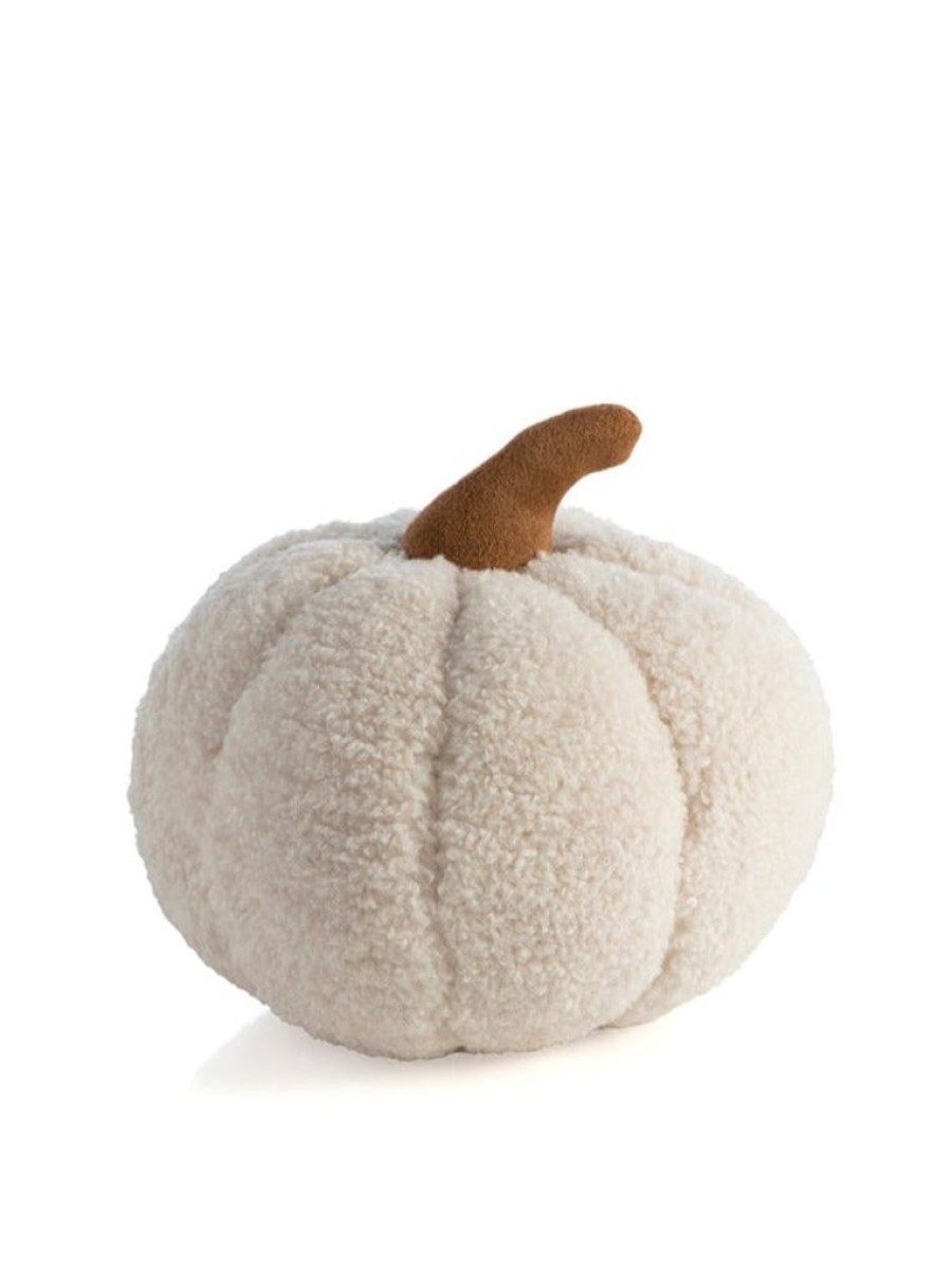 Shiraleah Shiraleah Small Sherpa Pumpkin Pillow, Ivory | Home