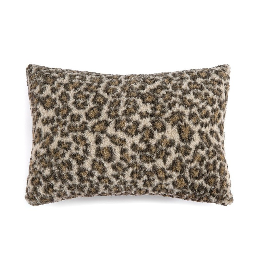 Shiraleah Shiraleah Avignon Sherpa Leopard Print Rectangle Pillow, Brown | Home