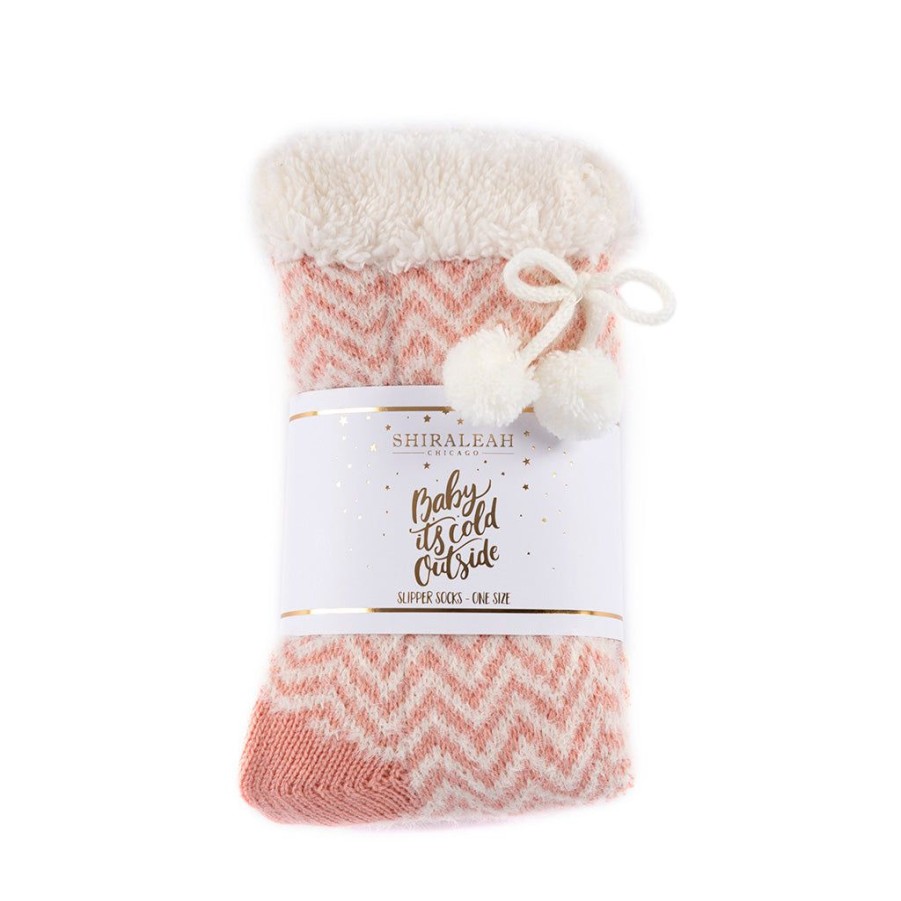 Shiraleah Shiraleah Yancy Knit Slipper Socks, Blush | Women Cozy Socks