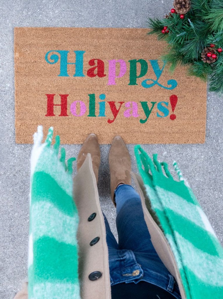 Shiraleah Shiraleah Happy Holiyays! Doormat, Natural | Home