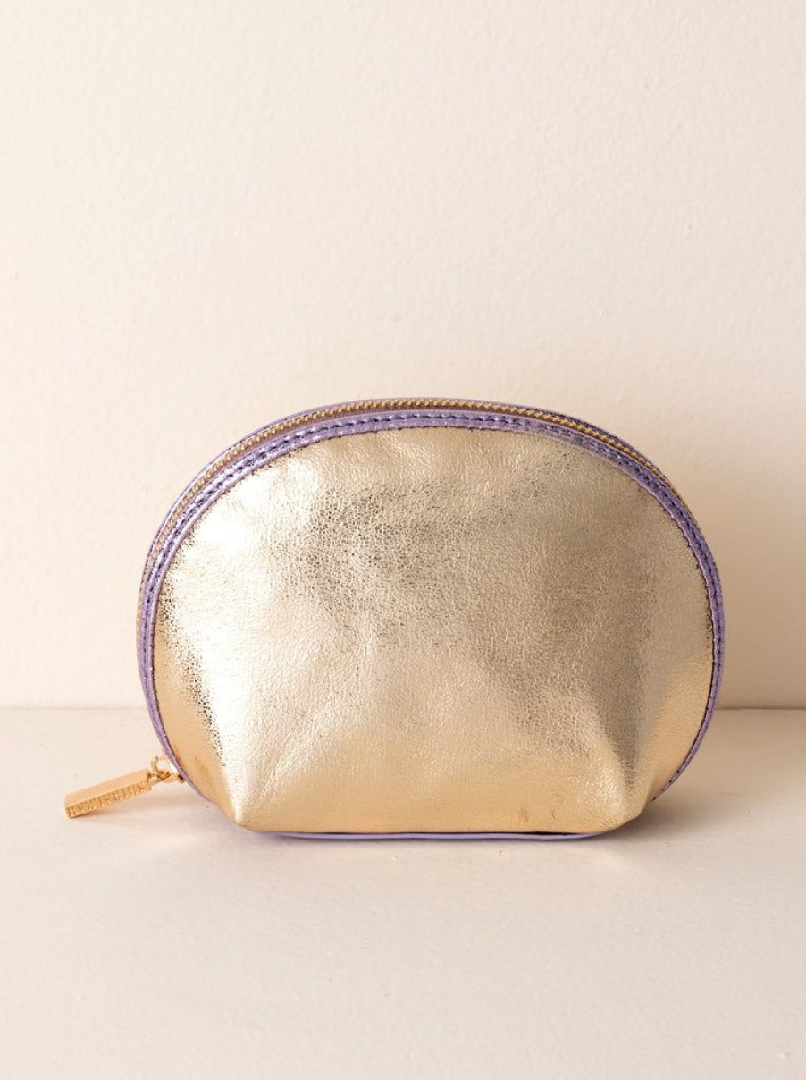 Shiraleah Shiraleah Skyler Cosmetic Pouch, Gold | Women Zip Pouches