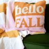 Shiraleah Shiraleah Hello Fall Pink & Orange Textured Decorative Pillow, Multi | Home