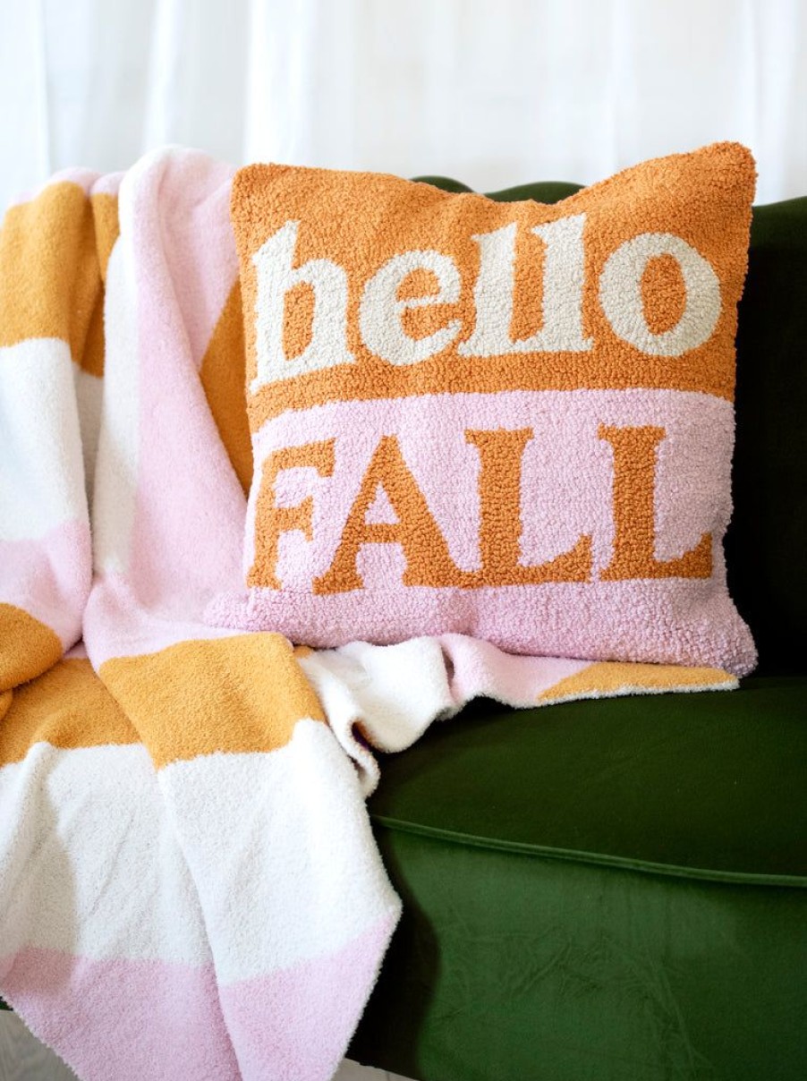 Shiraleah Shiraleah Hello Fall Pink & Orange Textured Decorative Pillow, Multi | Home