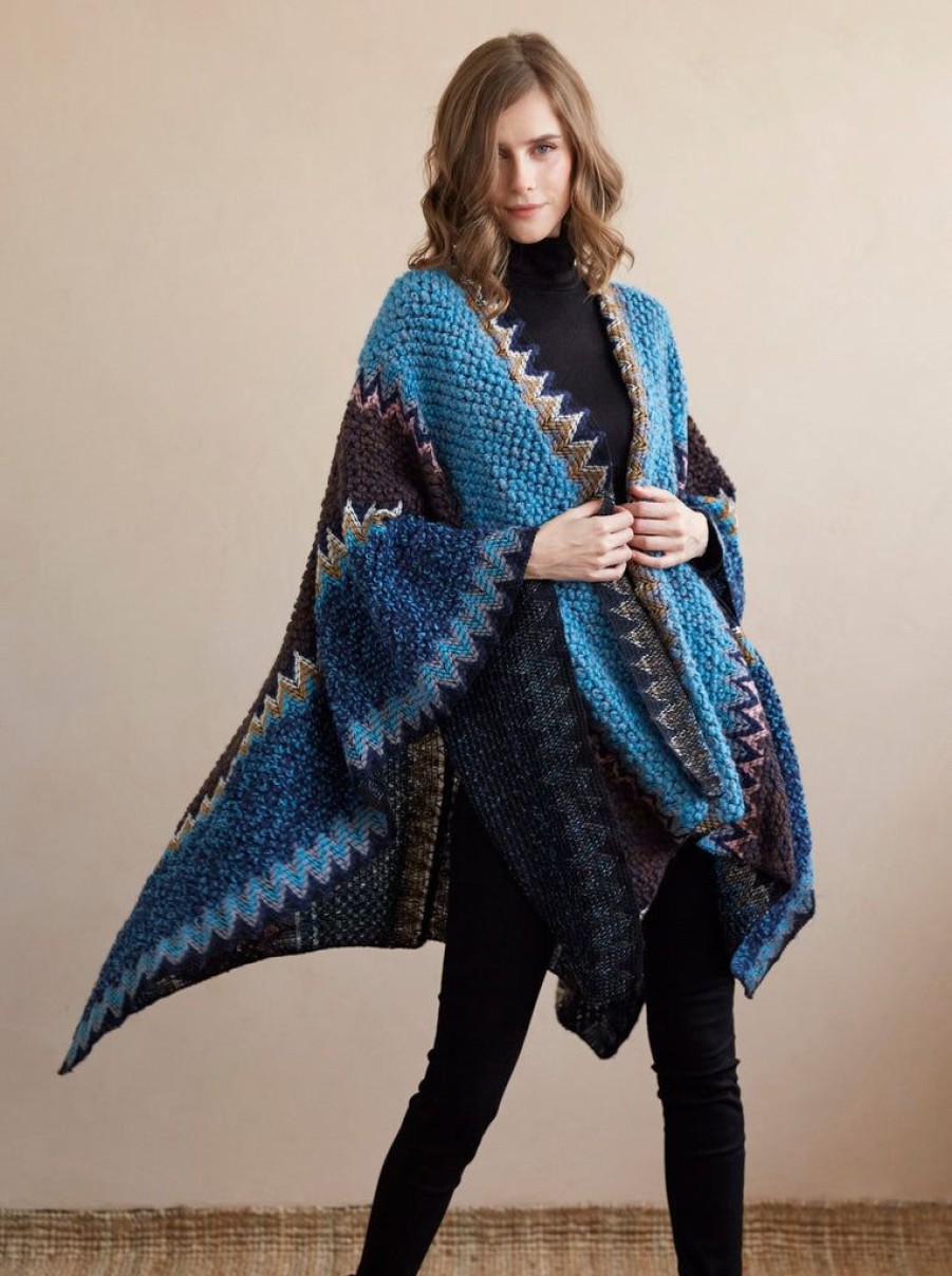 Shiraleah Shiraleah Dora Cape Shawl, Turquoise | Women Cape Scarves