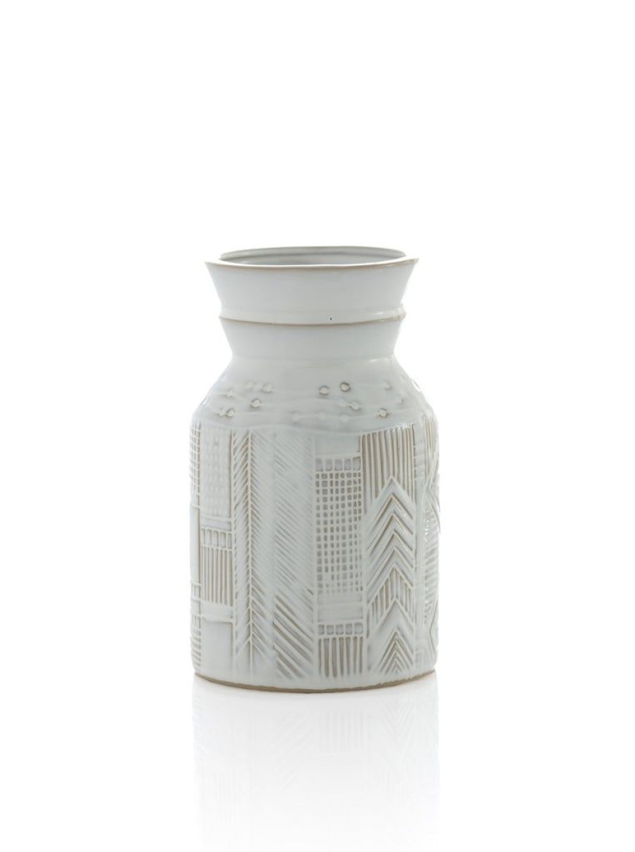 Shiraleah Shiraleah Small Austin Vase, Ivory | Home