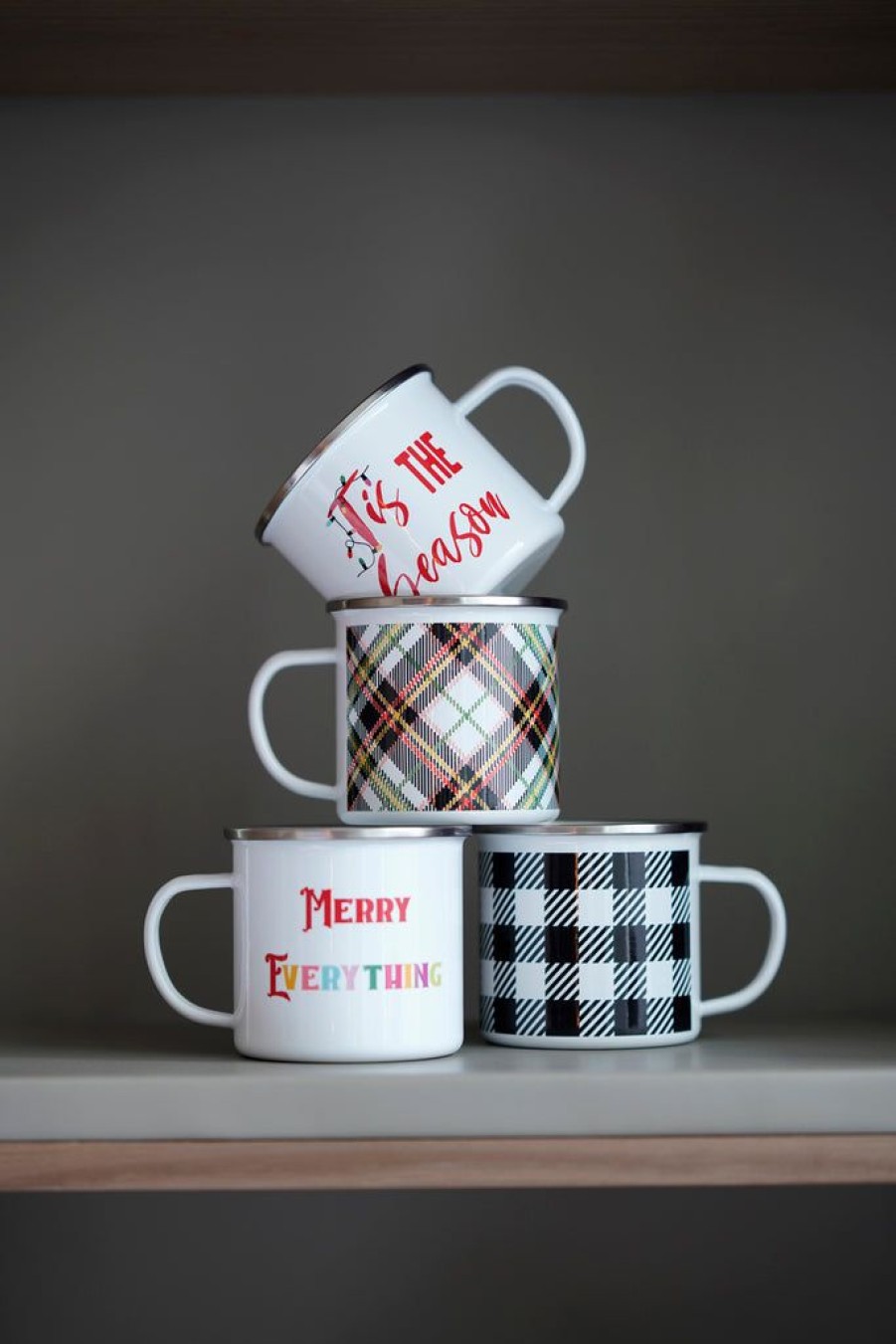 Shiraleah Shiraleah Tartan Plaid Enamel Mug, Multi | Home