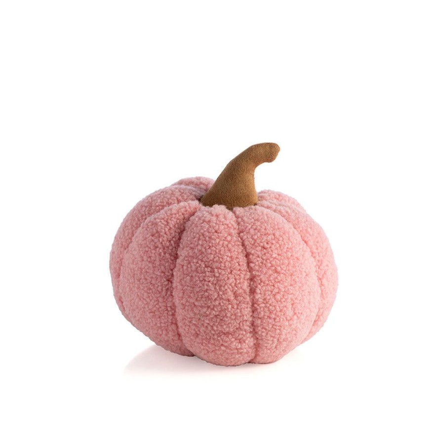 Shiraleah Shiraleah Small Sherpa Pumpkin Pillow, Pink | Home