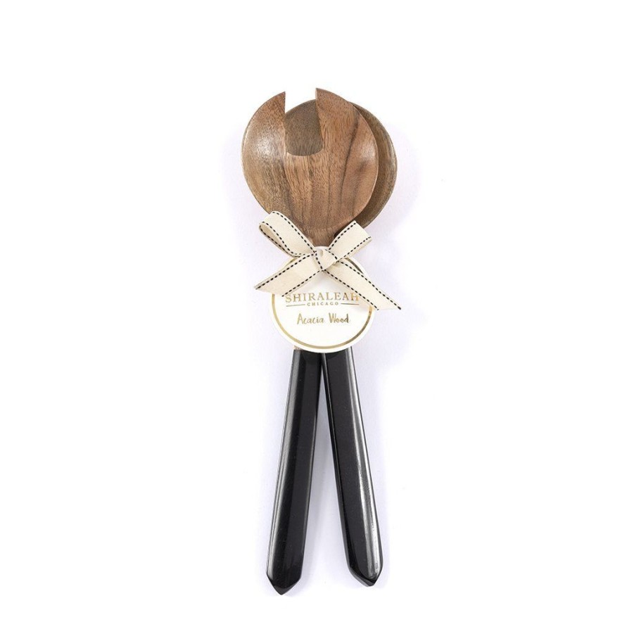 Shiraleah Shiraleah Galapagos Wood Salad Servers, Black | Home