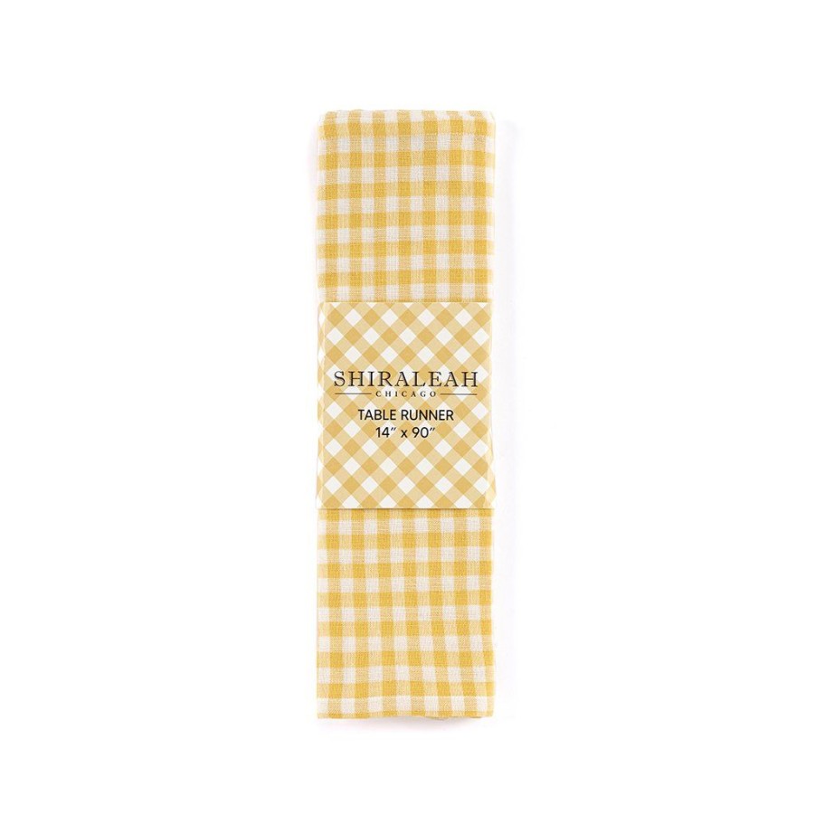 Shiraleah Shiraleah Gina Check Table Runner, Yellow | Home