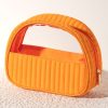 Shiraleah Shiraleah Ezra Quilted Nylon Half-Moon Cosmetic Pouch, Orange | Women Zip Pouches