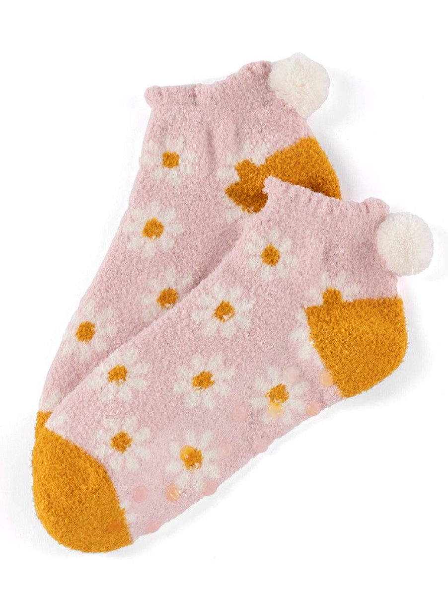 Shiraleah Shiraleah Daisy Home Socks, Blush | Women Cozy Socks