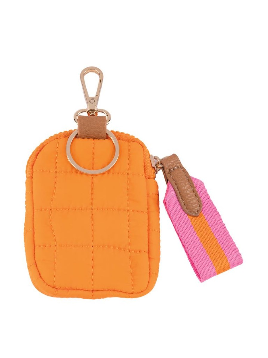 Shiraleah Shiraleah Ezra Quilted Nylon Clip-On Pouch, Orange | Women Zip Pouches